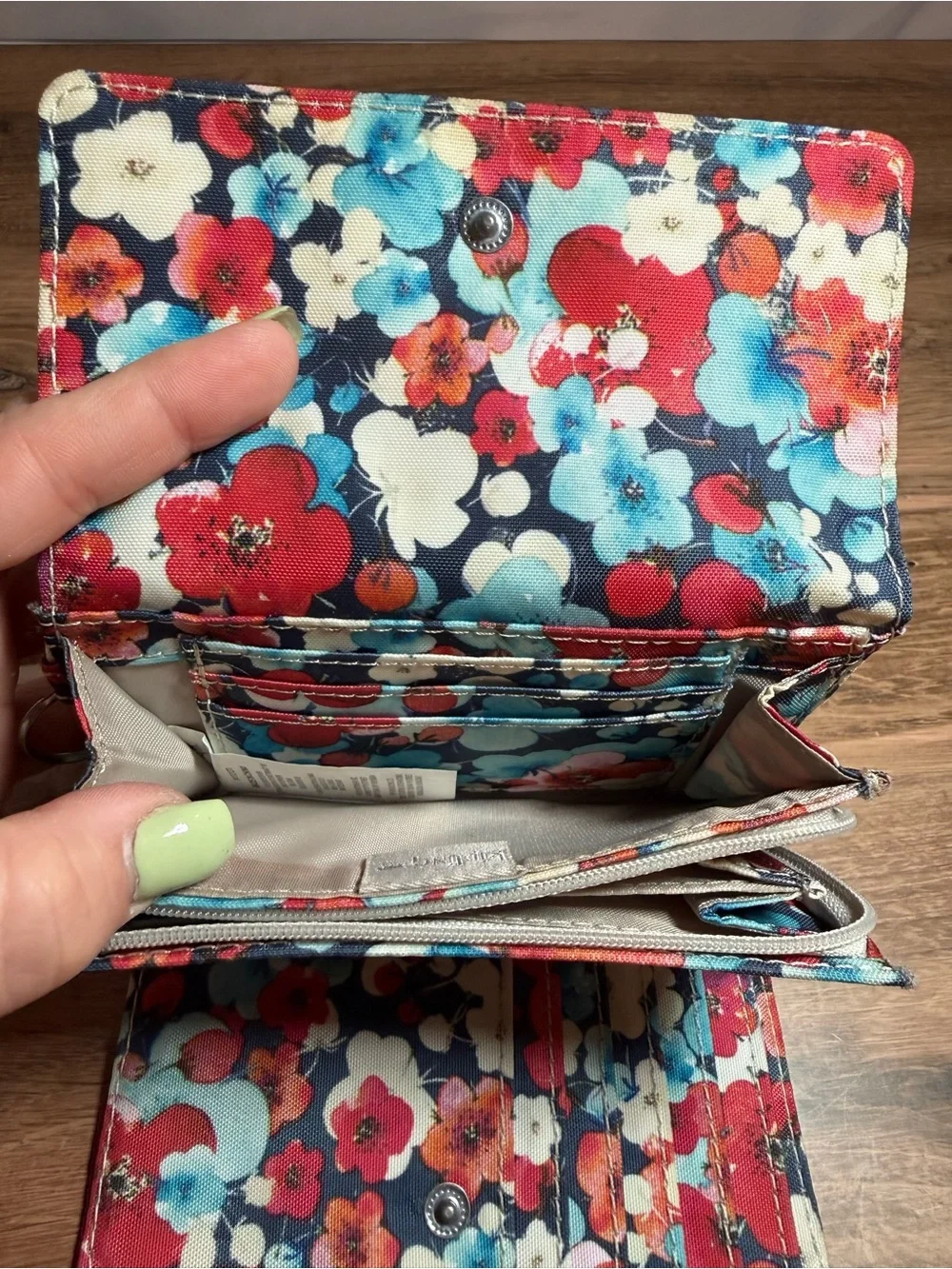 Kipling Floral Wallet Monkey Charm